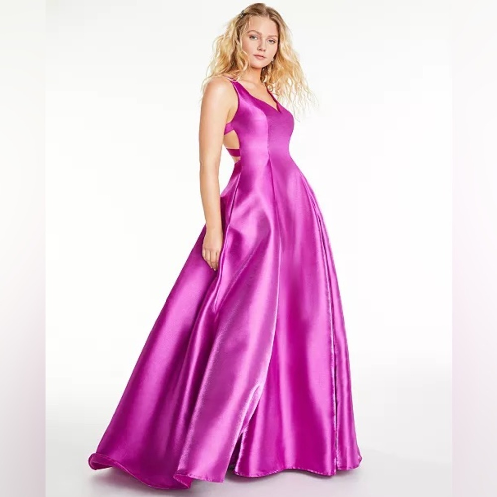 Pink Prom Dress Cage-Back Ballgown